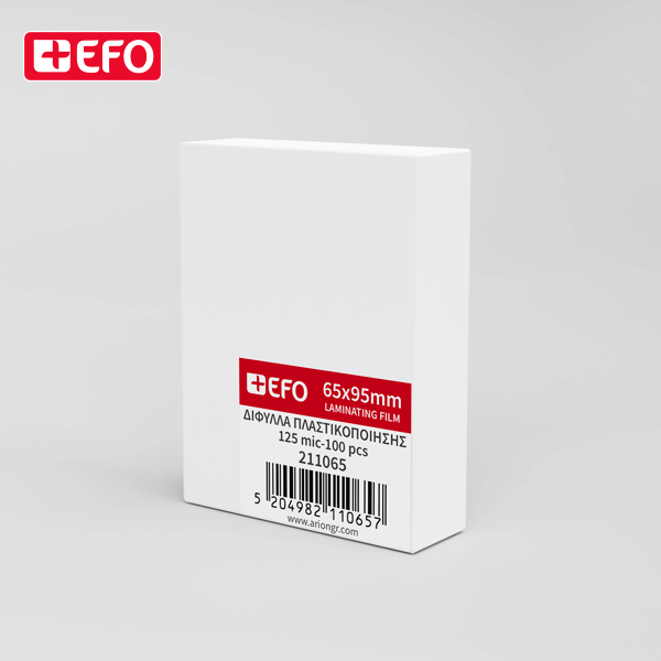 Ζελατίνες Πλαστικοποίησης +EFO 65x95mm 2x125mic 100τεμ 211065